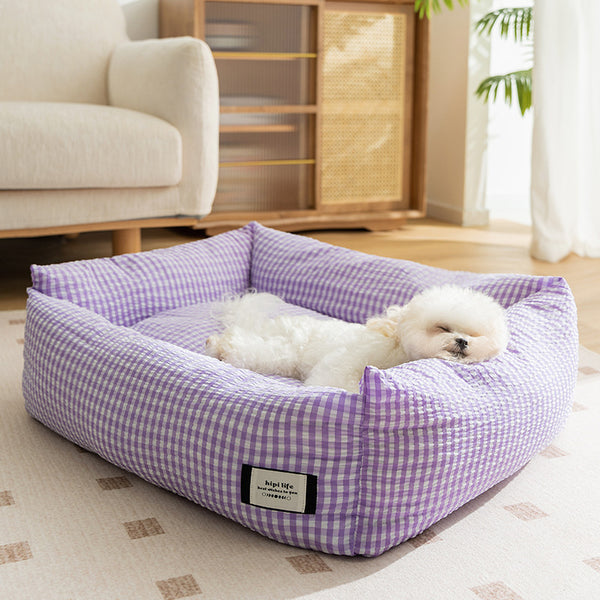 Small Medium Dog Bed Washable - Self Calming Dog Beds  65x50x22CM