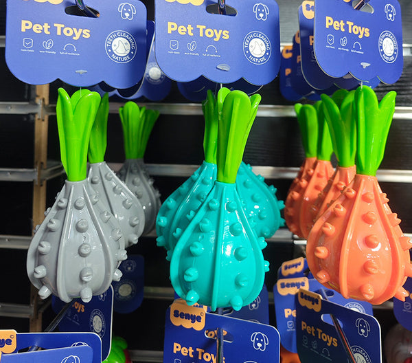 Durable Squeaky Dog Chew Toy  Orange-Onion 15x6x6CM