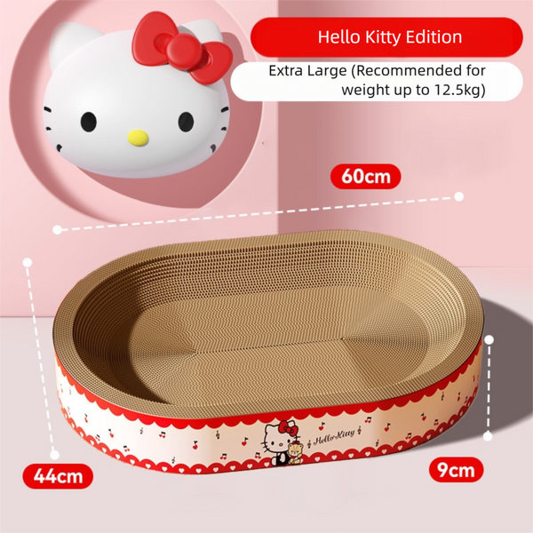 Oval Cats Scratching Board Hello Kitty Edition XXL 60x44x9cm