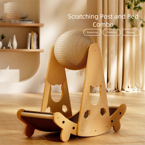 Cat Scrather Bed With large Sisal Ball 52x26x46cm