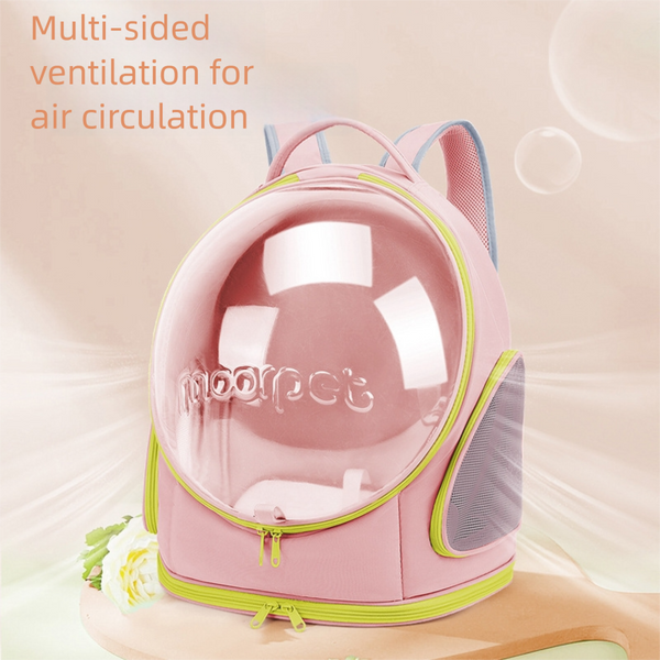 Cat Backpack Carrier, Large Bubble Backpack for Under 20 lbs Dog and Small Pet PINK