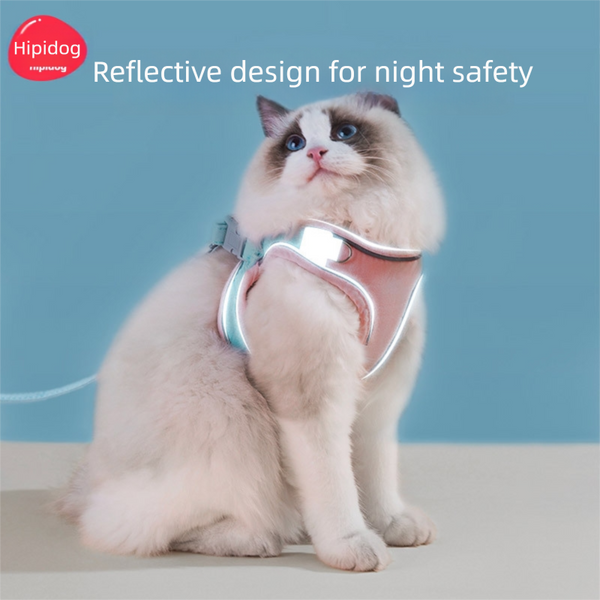 Dual color mixing Cat Harness and Leash for Walking, Escape Proof Soft Adjustable Vest