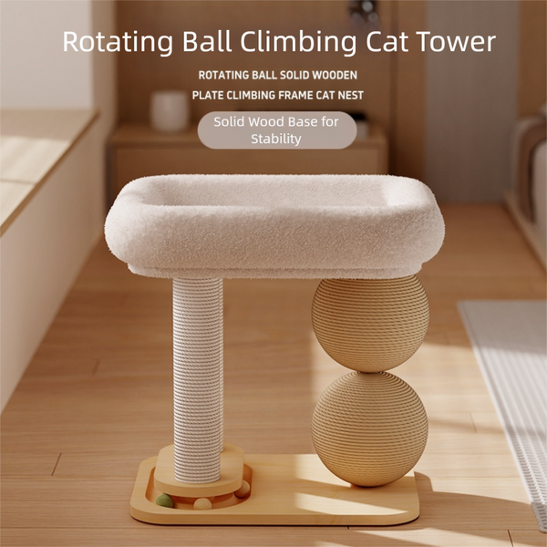 42CM Cat Tower With Two Sisal Balls