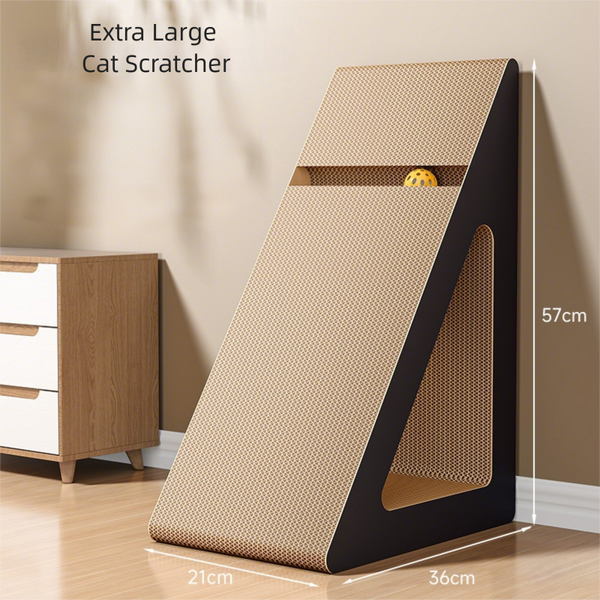 Triangular Cardboard Cat Scratcher Black 36x21x57cm