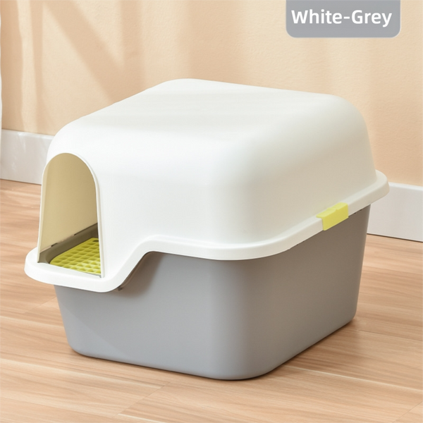 Flip-Top XL Extra Large Enclosed Litter Box - Grey