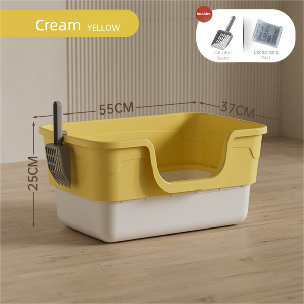 Large Cat Litter Box For Small and Elderly Cats XL 55x37x25CM