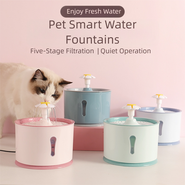 Automatic Pet Water Fountain With 4 Filters Replacement