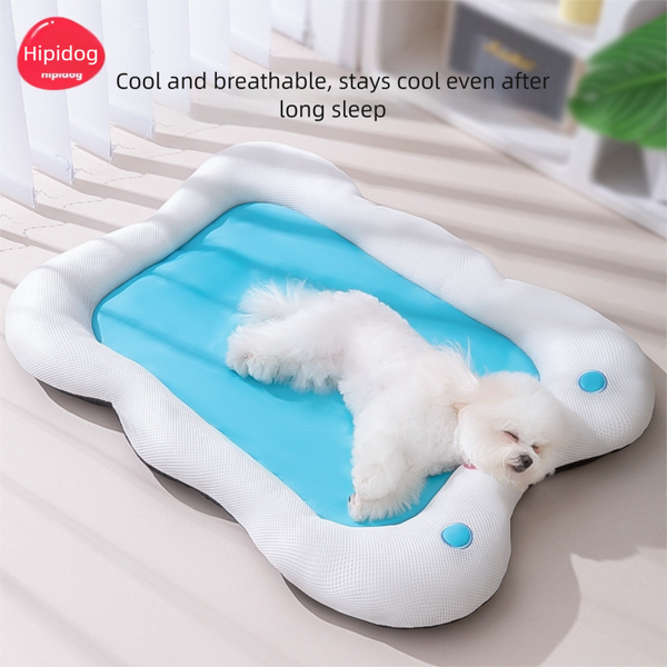 Pet Bed with Side, Oxford Durable Small Dog Bed Blue 65x50CM