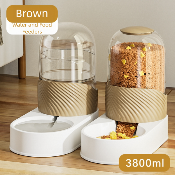 Cat&Dog Gravity Feeder and Waterer， 1900ml Per Side