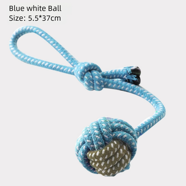 Tug of War Dog Toy Small Breed,Dog Ball With Rope 2-Pack（Blue+Green）