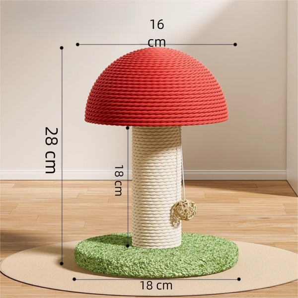 Red Mushroom Cat Scratching Post 18x28cm