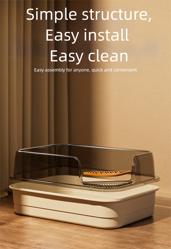 Large Cat Litter Box with High Sides 61x40.5x21CM